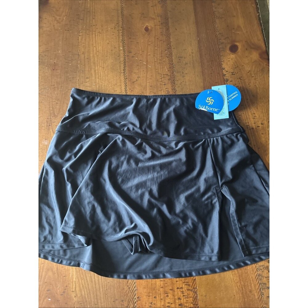 Sol Borne Black Swim Skirt Size 2X NWT